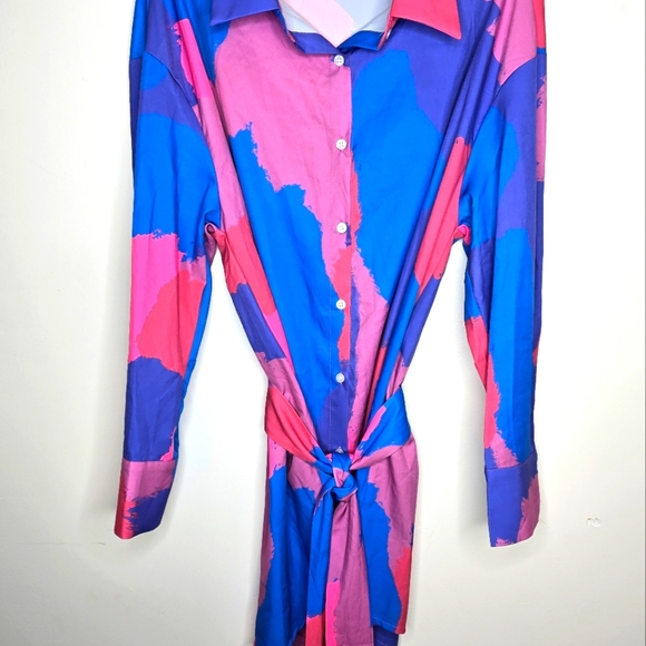 Plus Size Pink Collared Shirt Dress - Picture 5 of 5